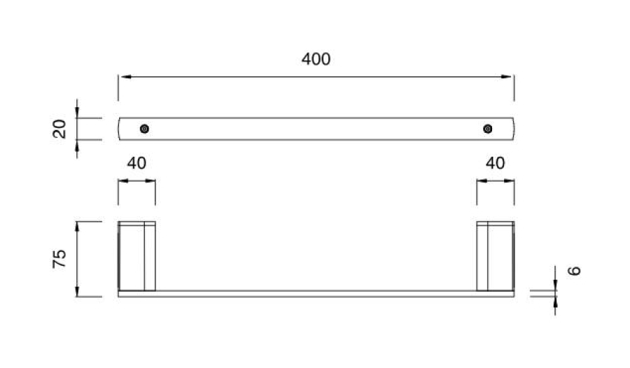Полотенцедержатель CEA Design Lutezia, настенный, L- 400 мм, цвет сатинированная сталь - изображение 2