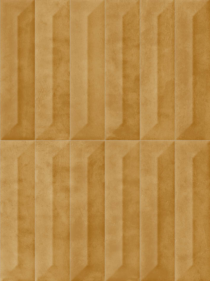 Sartoria Керамическая плитка Pop Ridge Ocra Glossy 6.2x25 - изображение 1