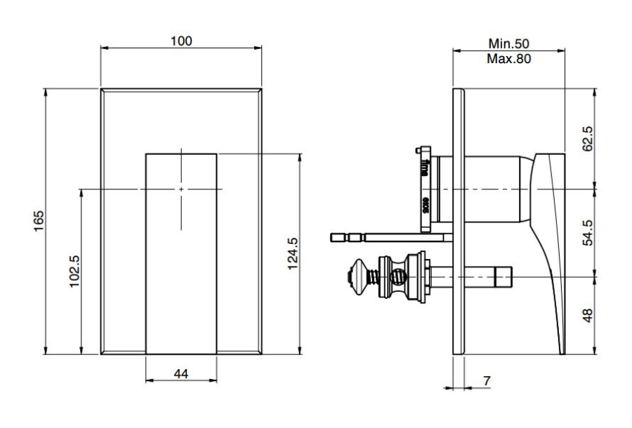 Смеситель  Carlo Frattini Zeta, с переключателем на 2 источника, Н-165 мм, внешняя часть, цвет никель брашированный - изображение 3