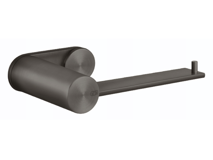 На изображении товар Бумагодержатель Gessi 316 настенный, без крышки, цвет Black Metal Brushed PVD от официального представителя в Москве
