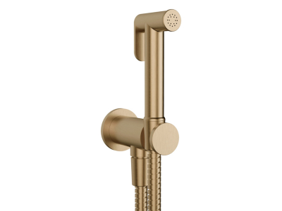 Гигиенический душ Gessi Tondo, шланг 1250 мм, шланговое подсоединение с держателем лейки, цвет Warm Bronze Br. PVD