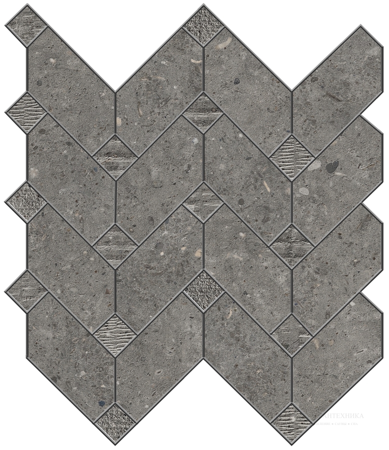 La Fabbrica Ava Керамогранит Agglomerate 30X35 Mosaico Freccia Tahiti nat\30x30