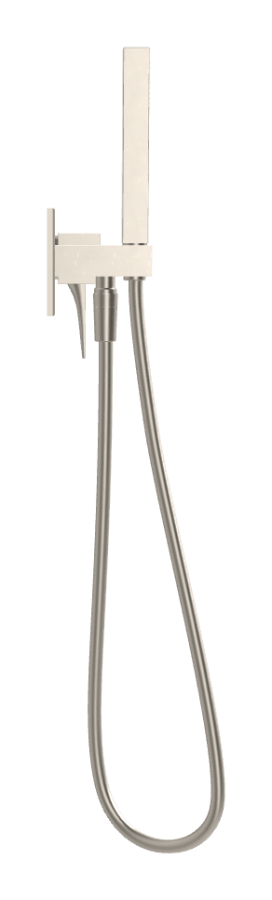 Смеситель для душа Carlo Frattini Zeta, встраиваемый, с переключателем на 2 потребителя, ручным душем, гибким шлангом, внешняя часть, цвет брашированный никель - изображение 2