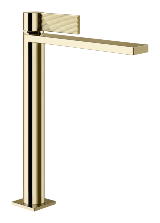 Смеситель для раковины Gessi Inverso, с соединительными шлангами, без донного клапана, Н-321 мм, цвет Brass PVD