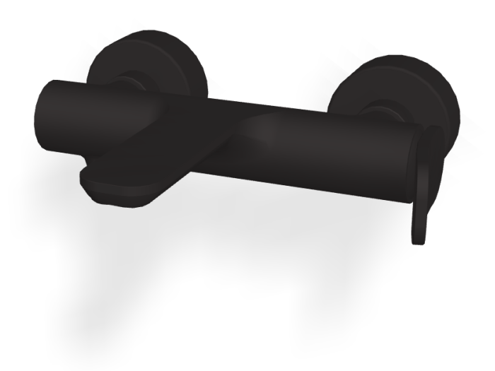 На изображении товар Смеситель для ванны Carlo Frattini Flo, с изливом и переключателем, без ручного душа, ширина 233 мм, цвет чёрный матовый от официального представителя в Москве