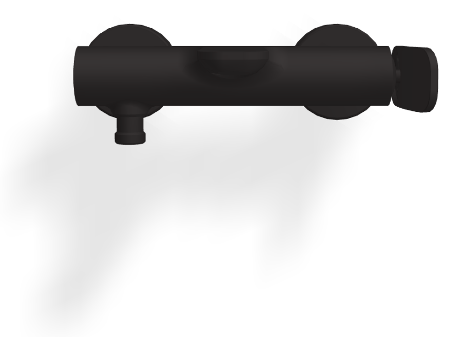 Смеситель для ванны Carlo Frattini Flo, с изливом и переключателем, без ручного душа, ширина 233 мм, цвет чёрный матовый - изображение 1