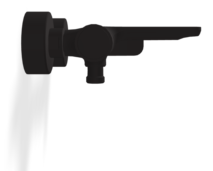 Смеситель для ванны Carlo Frattini Flo, с изливом и переключателем, без ручного душа, ширина 233 мм, цвет чёрный матовый - изображение 2