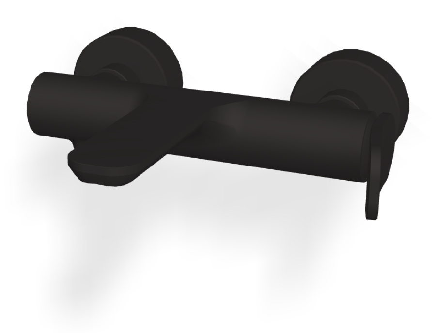 Смеситель для ванны Carlo Frattini Flo, с изливом и переключателем, без ручного душа, ширина 233 мм, цвет чёрный матовый