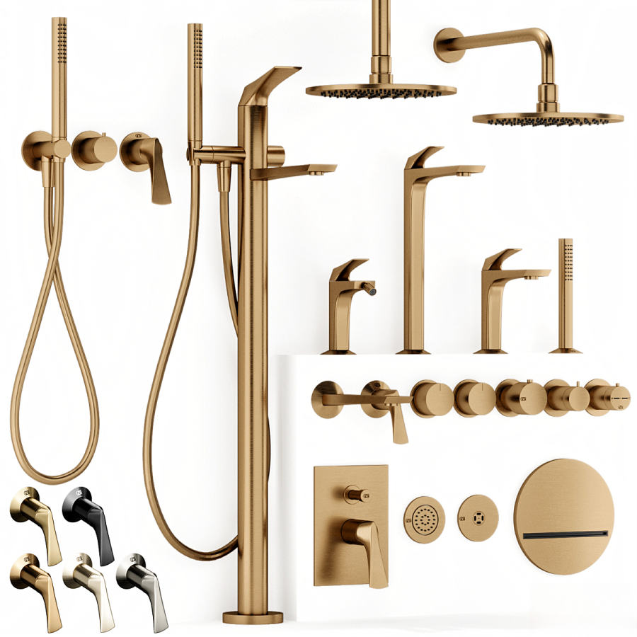 Смеситель для биде Gessi Ventaglio, однорычажный, с донным клапаном, цвет Warm Bronze Brushed PVD - изображение 1
