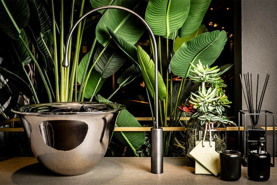 Cмеситель для раковины Gessi Goccia h745 мм, высокий с длинным изливом, без донного клапана, цвет Copper GHRC - изображение 2