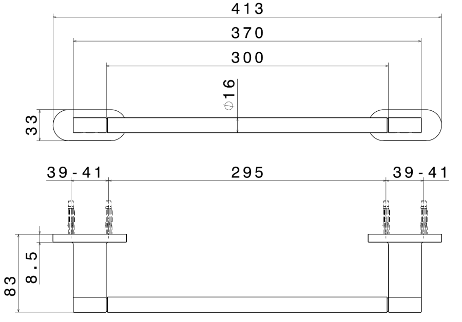 Полотенцедержатель Newform Round accessories, 300 мм, настенный, цвет хром - изображение 1