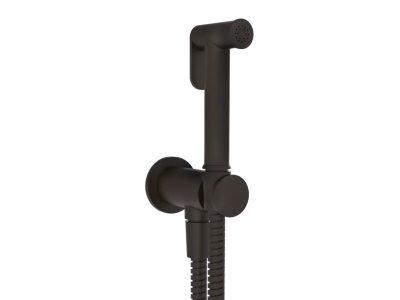 На изображении товар Гигиенический душ Gessi Tondo, шланг 1250 мм, шланговое подсоединение с держателем лейки, цвет Aged Bronze от официального представителя в Москве