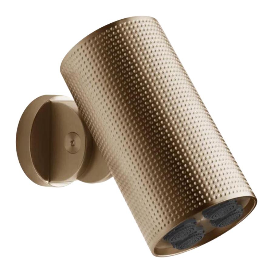 Верхний душ Gessi Spotwater316, поворотный, с шарниром, многоструйный, Н-162 мм, цвет Warm Bronze Brushed PVD