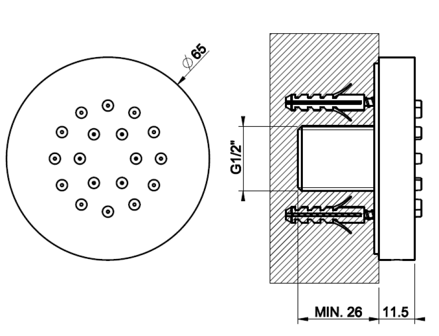 Форсунка боковая Gessi Body Jets , цвет black Metal Brushed PVD - изображение 4