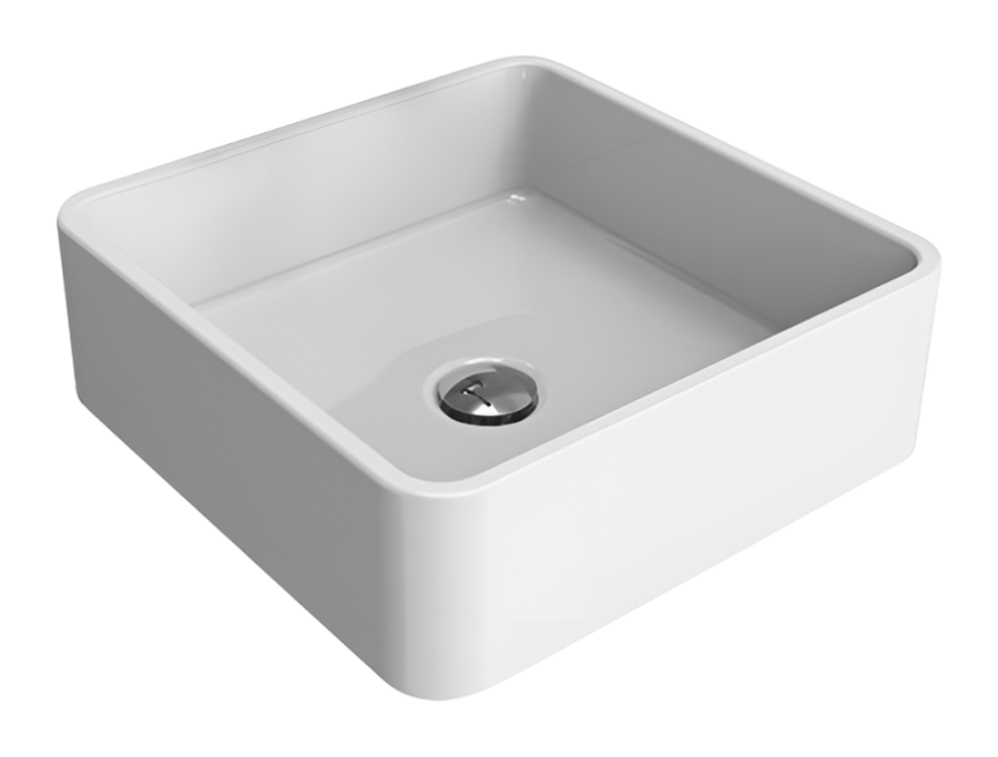 Раковина Flaminia Miniwash подвесная/накладная, 400х400 мм, цвет белый глянцевый