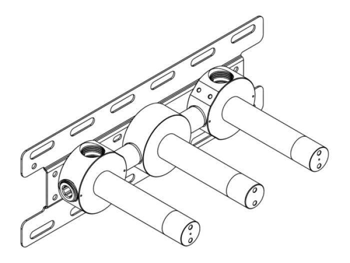 На изображении товар Скрытая часть CeaDesign Sixty,  для встраиваемого настенного смесителя на 3 отверстия от официального представителя в Москве