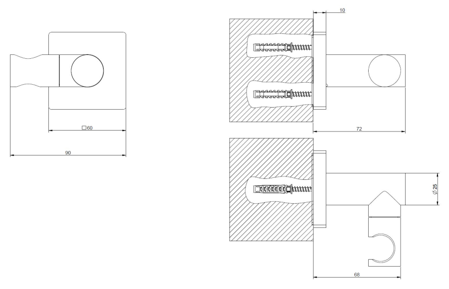 Держатель для душевой лейки Gessi Rilievo, поворотный, ширина 90 мм, цвет Copper PVD - изображение 1