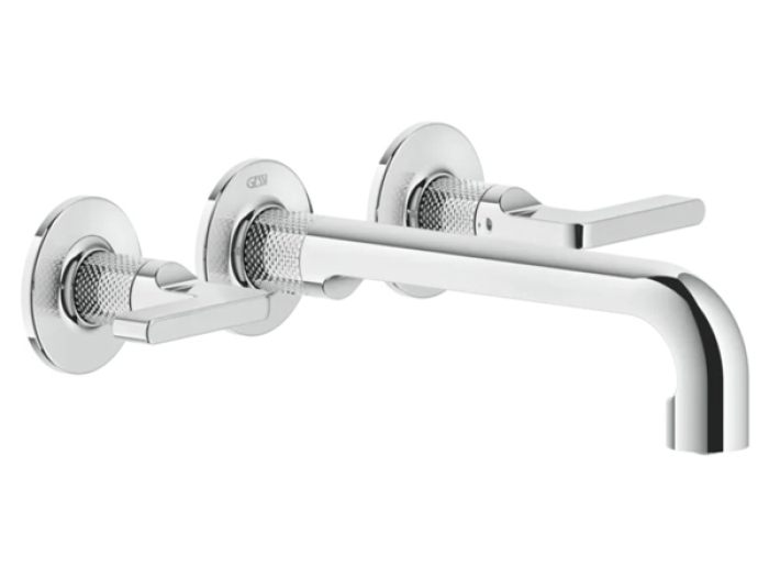 На изображении товар Смеситель для раковины Gessi Inciso, настенный, без донного клапана, встраиваемый, цвет Сhrome от официального представителя в Москве