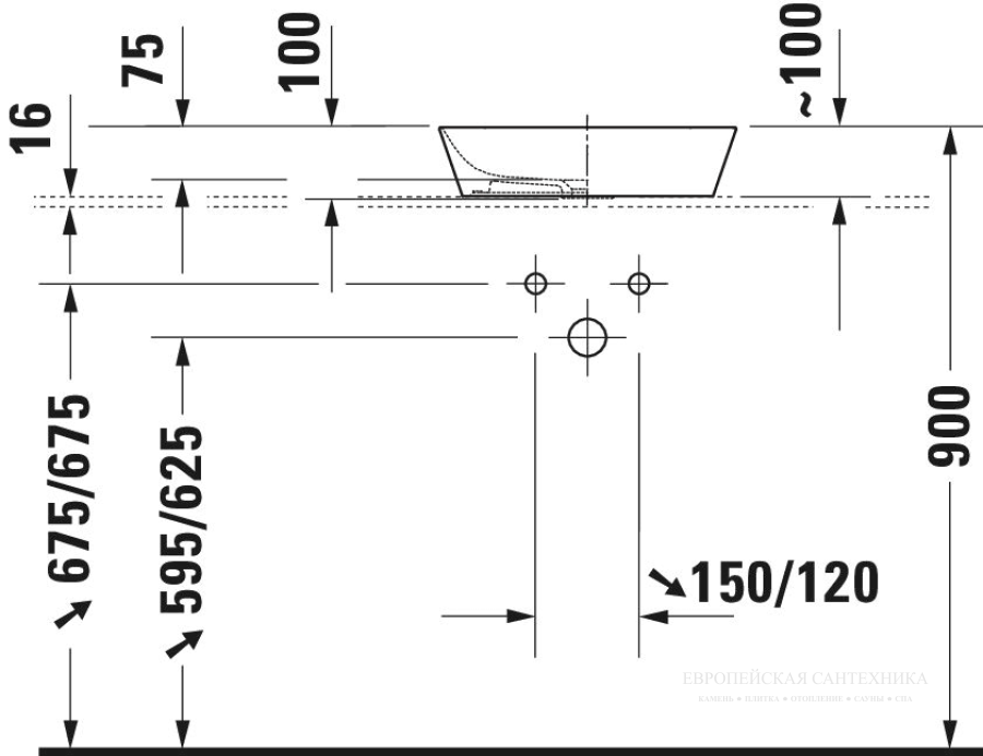 Раковина Duravit Cape Cod накладная, 430х430 мм, цвет белый шёлково-матовый - изображение 4