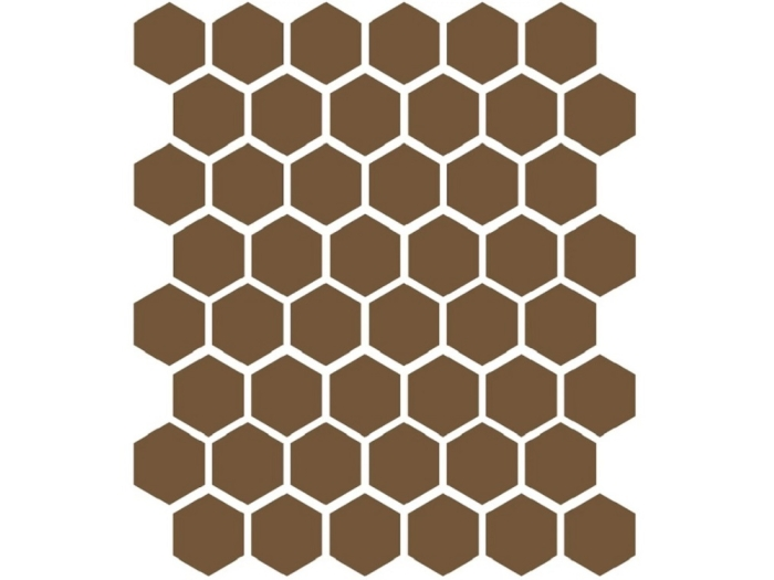 На изображении товар Etruria Керамогранит XXS-3D Esagono 5X5.7 3D Tabacco Su Rete Monocolore 33Х37 от официального представителя в Москве