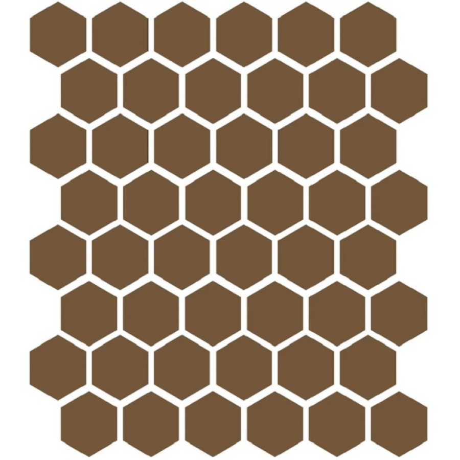Etruria Керамогранит XXS-3D Esagono 5X5.7 3D Tabacco Su Rete Monocolore 33Х37