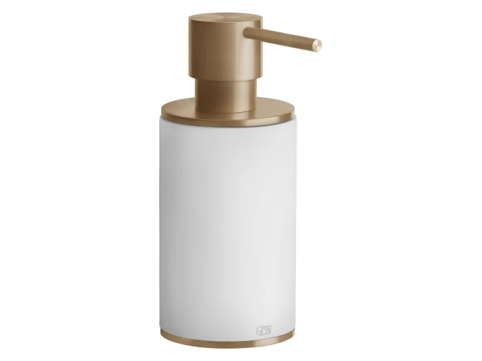 На изображении товар Дозатор Gessi316, настольный, цвет White/Warm Bronze Brushed PVD от официального представителя в Москве