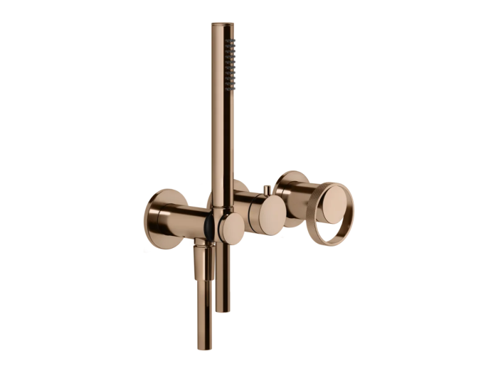 Смеситель для душа Gessi Anello, встраиваемый, 265x100 мм, однорычажный, с душевой лейки, внешняя часть, цвет Copper PVD