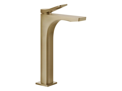 Смеситель для раковины Gessi Rilievo, высокий, без донного клапана, цвет Warm Bronze Brushed PVD