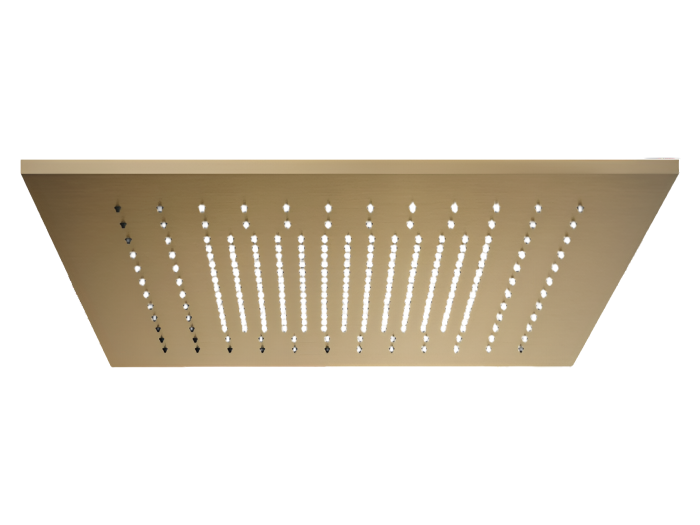 На изображении товар Накладная панель верхнего душа Gessi Afilo, с функцией дождя, 500х500 мм, цвет warm bronze brushed PVD от официального представителя в Москве