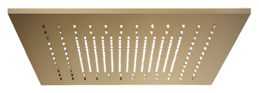 Накладная панель верхнего душа Gessi Afilo, с функцией дождя, 500х500 мм, цвет warm bronze brushed PVD