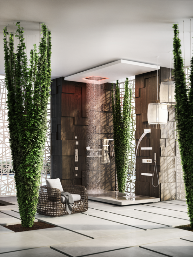 Накладная панель верхнего душа Gessi Afilo, с функцией дождя, 500х500 мм, цвет warm bronze brushed PVD - изображение 2