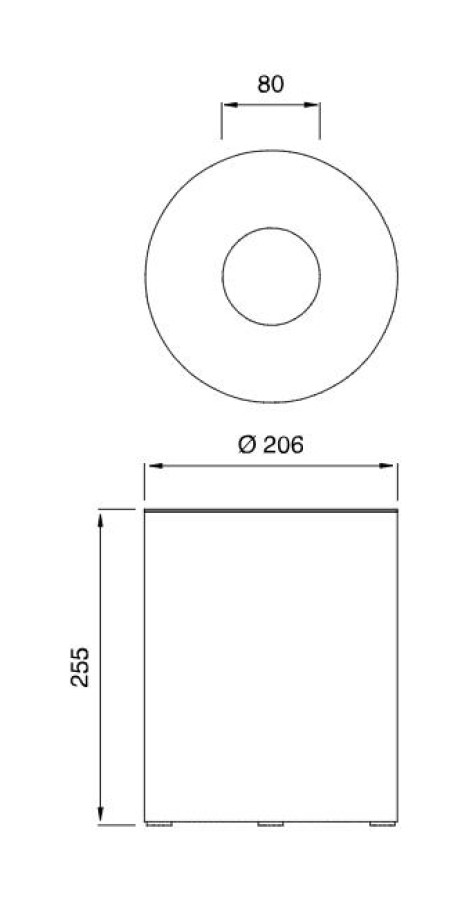 Ведро для мусора CeaDesign Waste Bins, напольное, Ø206xh-255 мм, с крышкой, сталь, цвет Black Diamond сатинированный - изображение 2