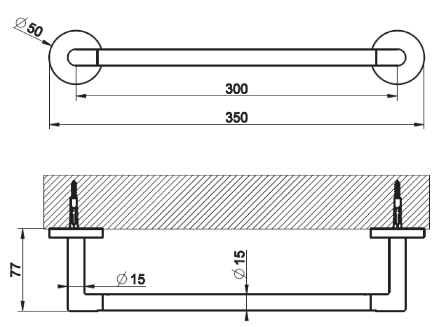 Полотенцедержатель Gessi, L 300 мм, настенный, цвет Matte White - изображение 1