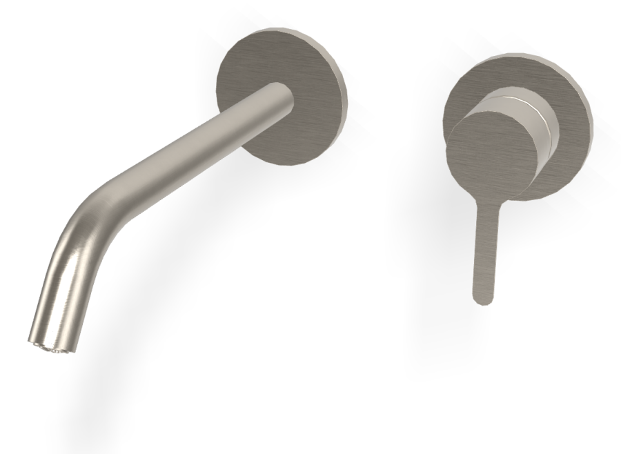 Смеситель для раковины Carlo Frattini Snap, настенный, без донного клапана, с аэратором, излив 200 мм, внешняя часть, цвет никель брашированный