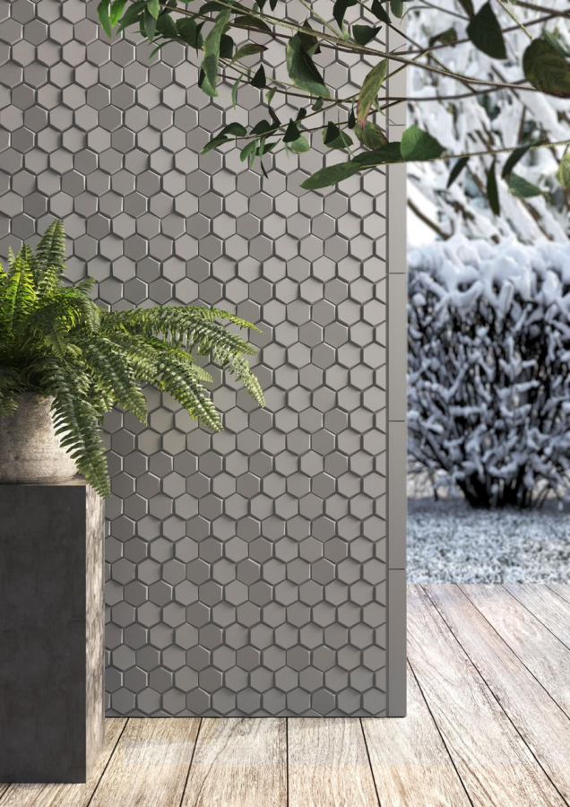 Etruria Керамогранит XXS-3D Esagono 5X5.7 3D Perla Su Rete Monocolore 33Х37 - изображение 1