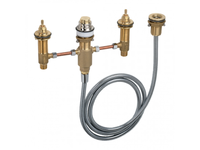 На изображении товар Скрытая часть смесителя Hansgrohe, на 4 отверстия, на борт ванны,  для 32553000. 74553000. 31443000. 31314000. 71748000. 72419000. 32314000. 71333000. 71314000 от официального представителя в Москве