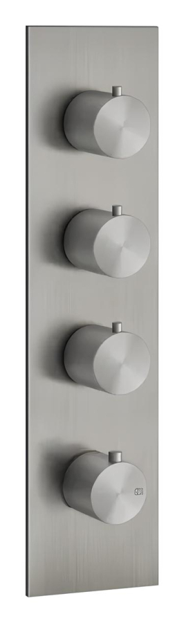 Термостат Gessi316, встраиваемый, на 3 выхода, внешняя часть, цвет Steel Brushed