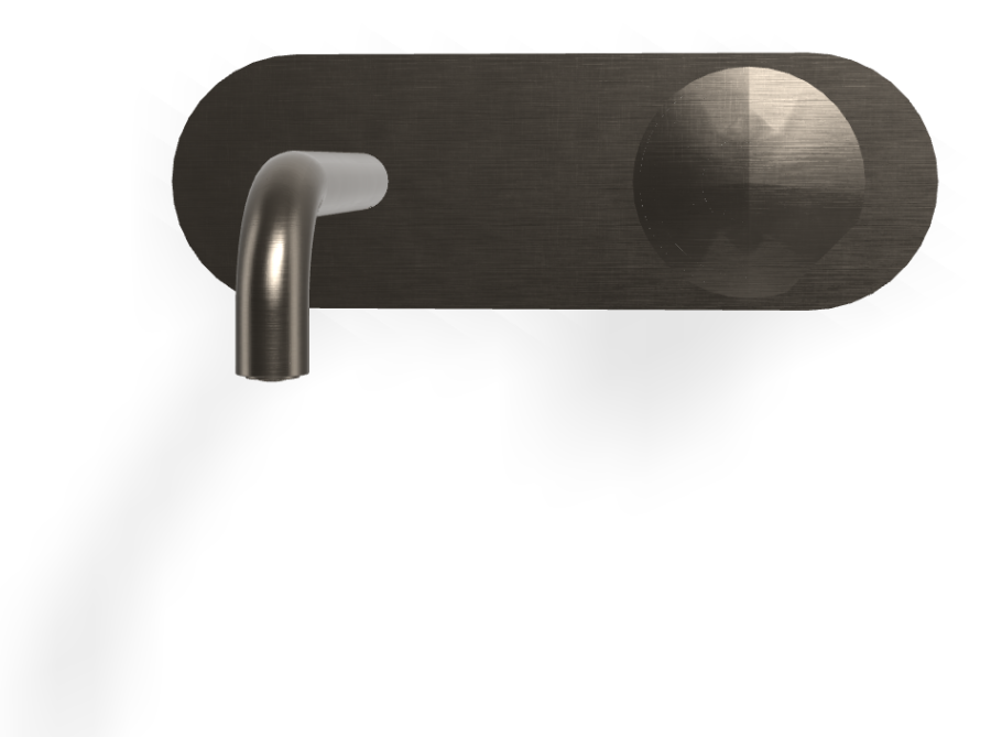 Смеситель для раковины Carlo Frattini SO, настенный, без ручек, с донным клапаном Click-Clack, излив 147 мм, внешняя часть, цвет брашированный чёрный хром - изображение 1