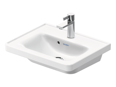 Раковина Duravit D-Neo для рук, 500х400 мм, с переливом, 1 отверстие под смеситель, цвет белый с покрытием WonderGliss