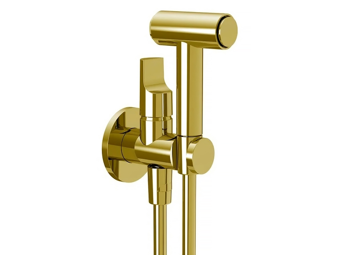 На изображении товар Душ гигиенический Carlo Frattini Collettivita : умный смеситель, встроенный держатель, лейка - душ/гидроёршик, шланг из нержавеющей стали 1200 мм от официального представителя в Москве