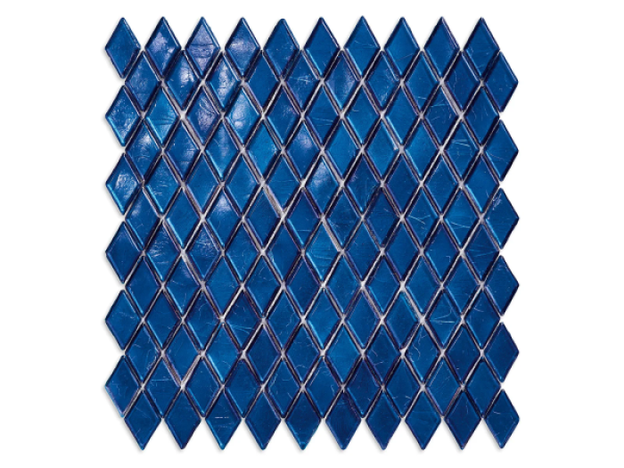 На изображении товар Sicis Стеклянная мозаика Diamond ITEM 02 Iolite chips size 23х40 mm sheet size 259x266 mm от официального представителя в Москве