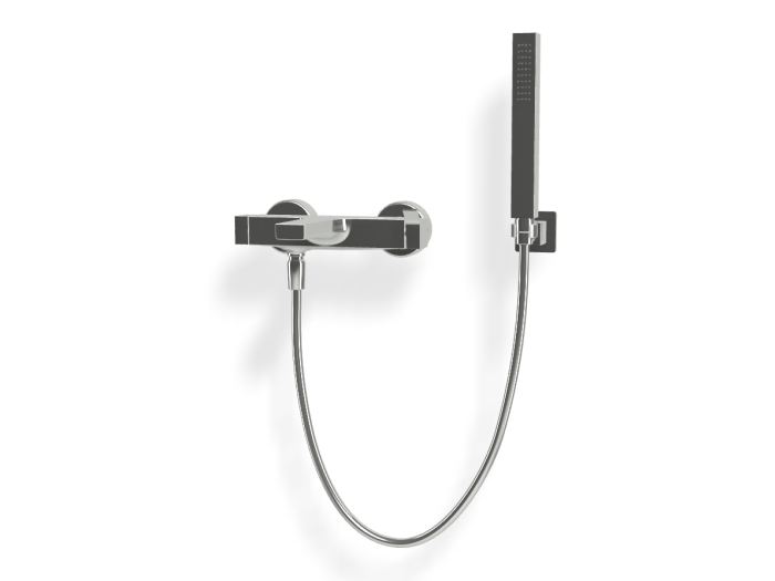 На изображении товар Смеситель для ванны Carlo Frattini Zeta, настенный, с душевым комплектом, цвет хром от официального представителя в Москве