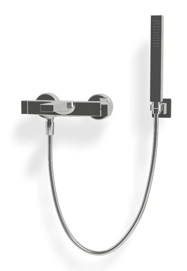 Смеситель для ванны Carlo Frattini Zeta, настенный, с душевым комплектом, цвет хром