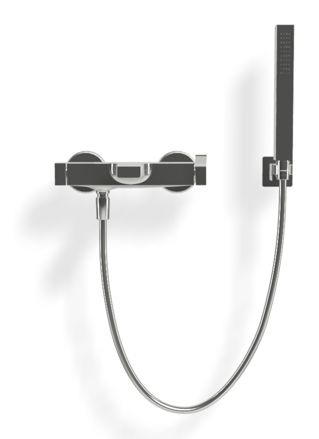 Смеситель для ванны Carlo Frattini Zeta, настенный, с душевым комплектом, цвет хром - изображение 1