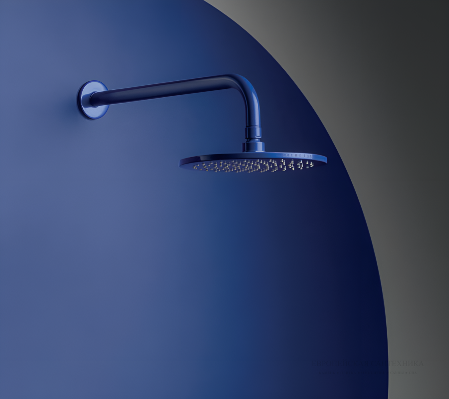Душ верхний Zucchetti Shower из латуни, Ø 300 мм, фиксированная струя с системой защиты от накипи, толщина 8 мм, цвет Mediterranean Blu - изображение 1