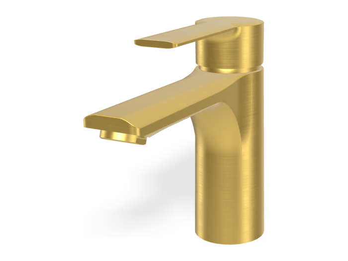 На изображении товар Смеситель для раковины Carlo Frattini Mast, однорычажный, с 2 гибкими шлангами, без донного клапана, Н-146 мм, цвет брашированное золото от официального представителя в Москве