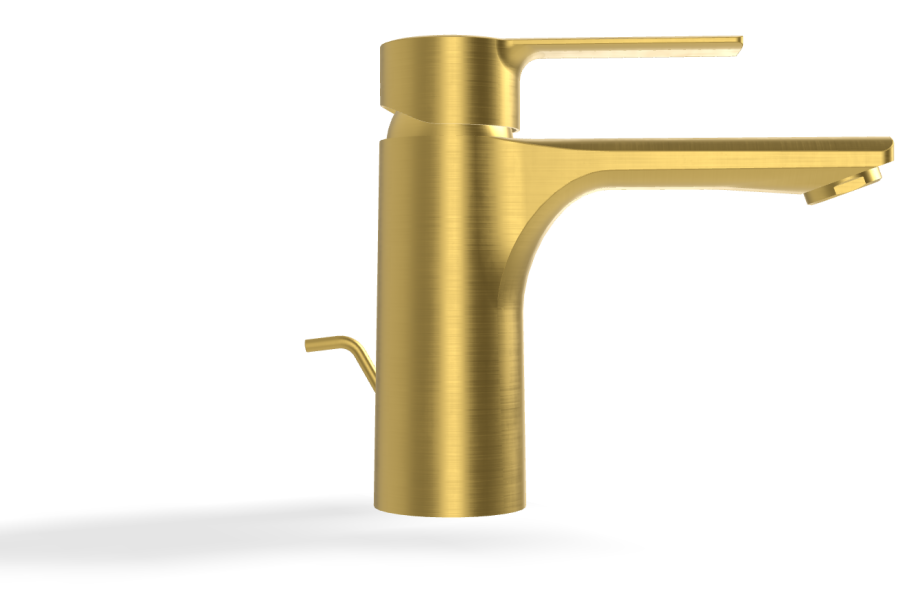 Смеситель для раковины Carlo Frattini Mast, однорычажный, с 2 гибкими шлангами, без донного клапана, Н-146 мм, цвет брашированное золото - изображение 2