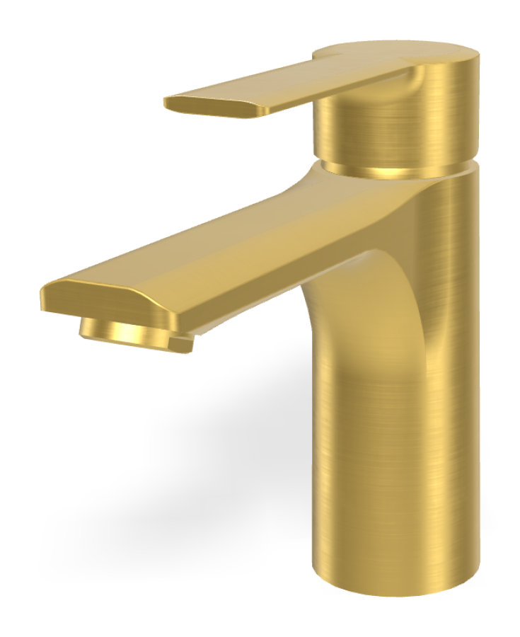 Смеситель для раковины Carlo Frattini Mast, однорычажный, с 2 гибкими шлангами, без донного клапана, Н-146 мм, цвет брашированное золото