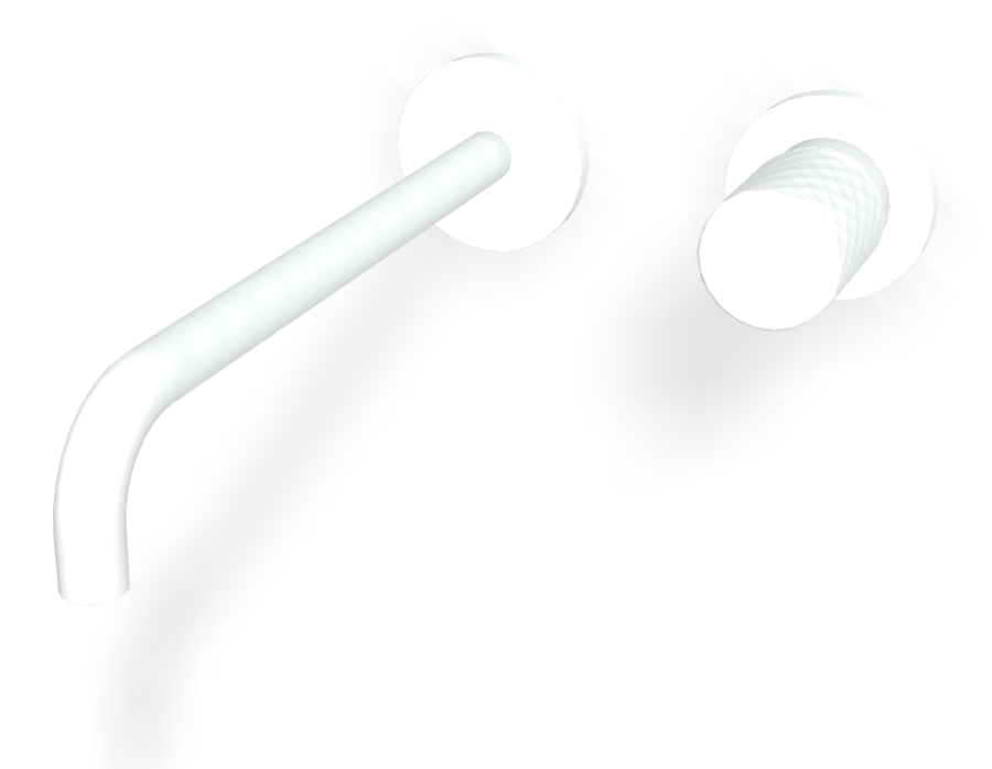 Смеситель для раковины Carlo Frattini Spillo Tech, ручка X Collection, настенный, с донным клапаном Click-Clack, излив 250 мм, внешняя часть,цвет белый матовый