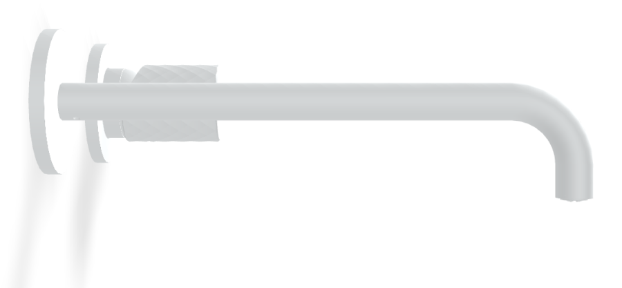 Смеситель для раковины Carlo Frattini Spillo Tech, ручка X Collection, настенный, с донным клапаном Click-Clack, излив 250 мм, внешняя часть,цвет белый матовый - изображение 2